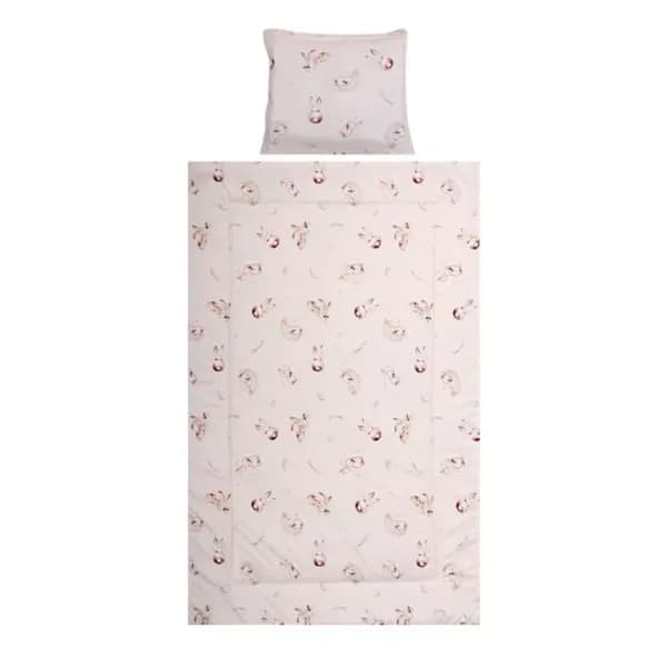 Set lenjerie pat 3 piese, bumbac ranforce, Cosy, Bunnies Beige