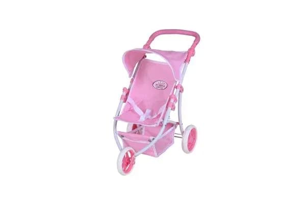 Carucior Jogger pentru papusi, Knorr Toys, Lio, maner reglabil pe inaltime, 59x35,50x63,50 cm, 3 Ani+, Princess Rose