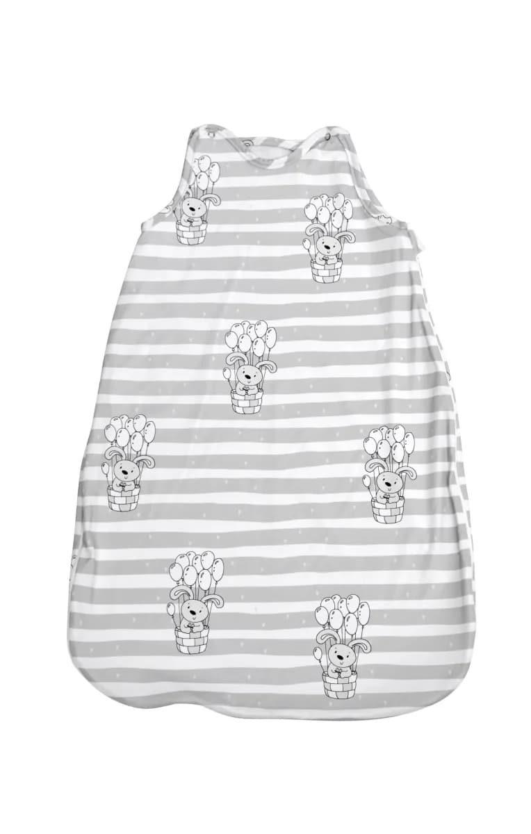 Sac de dormit, primavara/vara, pentru copii cu inaltimea maxima de 95 cm, Grey Striped