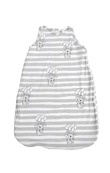 Sac de dormit, primavara/vara, pentru copii cu inaltimea maxima de 95 cm, Grey Striped