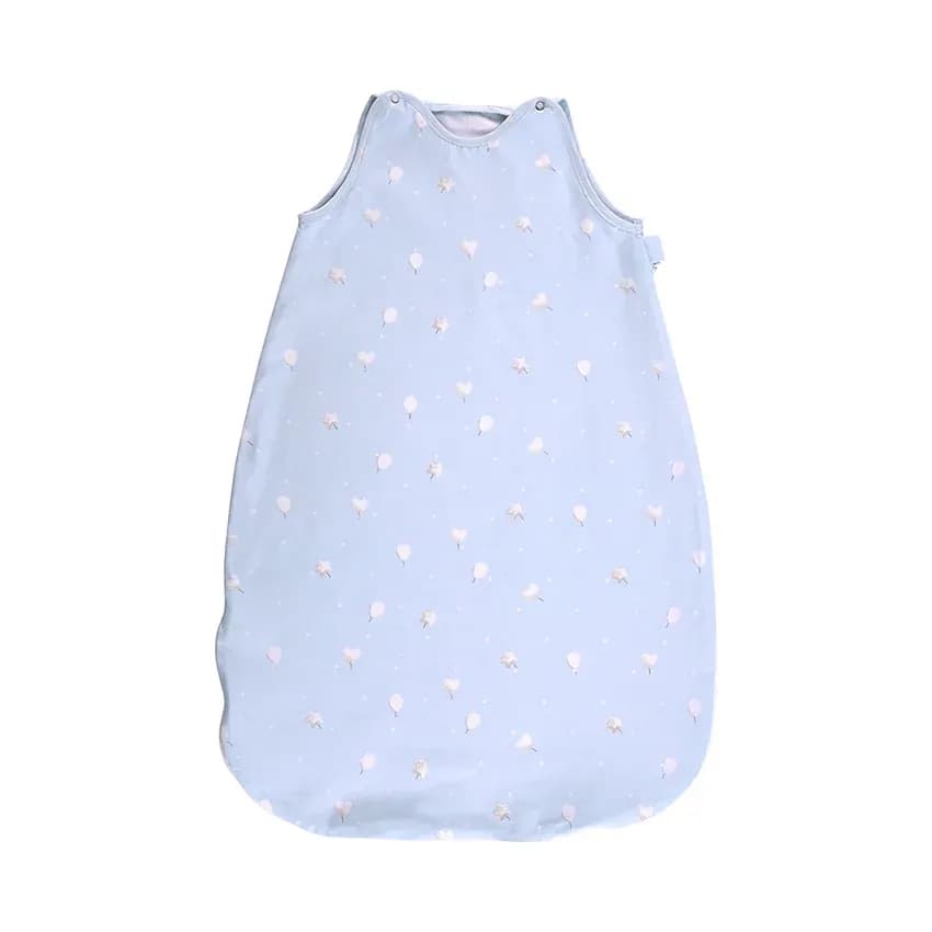Sac de dormit de vara, 95 cm, 18-24 luni, bumbac ranforce, Train Blue
