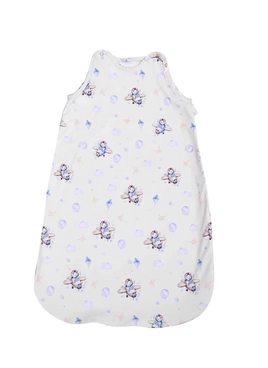 Sac de dormit de vara, 95 cm, bumbac ranforce, Aeroplane