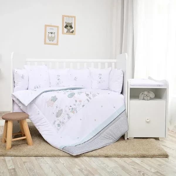 Set lenjerie pat 8 piese, bumbac ranforce, Trend, Giraffe