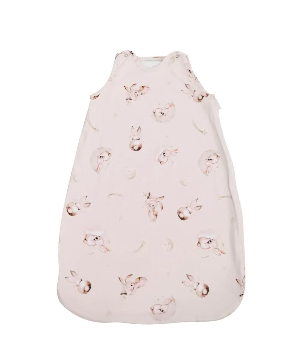 Sac de dormit de vara, 95 cm, bumbac ranforce, Bunnies Beige