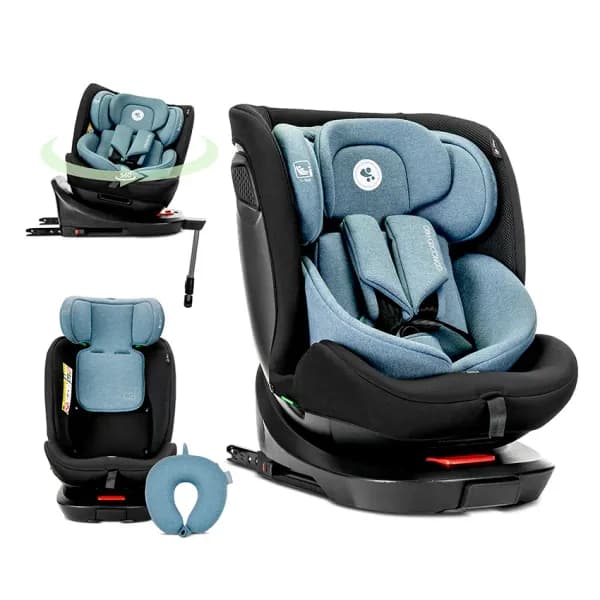 Scaun auto pentru copii, Concord Pro, Isofix, picior de sprijin, rotativ 360, cu perna de calatorie, 40-150 cm, 0 luni-12 ani, Blue