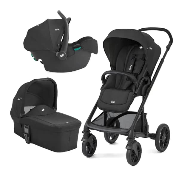 Joie - Carucior pentru copii multifunctional 3 in 1 Chrome 2 Raven (Carucior Chrome 2 Raven + Landou Chrome Raven+ scoica i-Snug Raven)