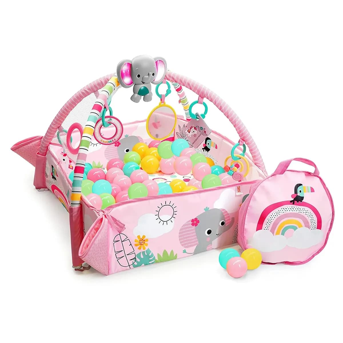 Bright Starts - Salteluta de activitati 5 in 1 Gym & Ball Pit Rainbow Tropics — imaginea 1