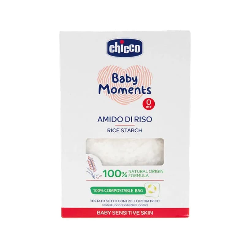 Amidon dermatologic din orez pentru baie Chicco Baby Moments Sensitive, 250g, 0 luni+ — imaginea 1