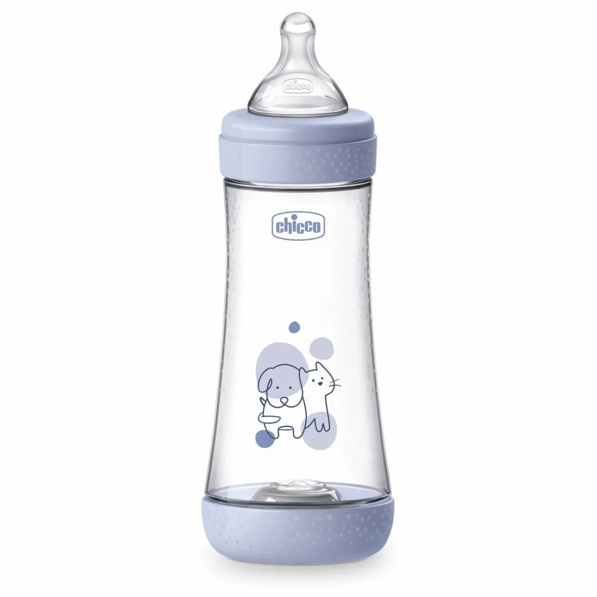Biberon Chicco Perfect5 300ml, biofunctional, anti-colici, tetina silicon, flux rapid, baiat, 4luni — imaginea 1